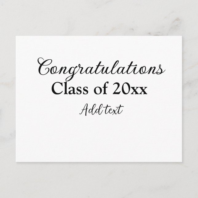 Enkla gratulations för examen minimal tillägg klas vykort (Framsida)