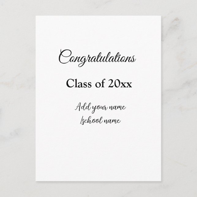 Enkla gratulations för examen minimal tillägg klas vykort (Framsida)