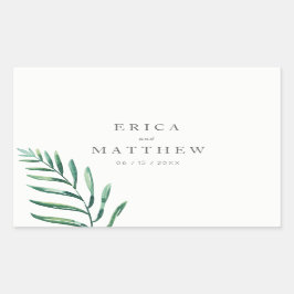 Enkla grey Wedding Stickers Rektangulärt Klistermärke