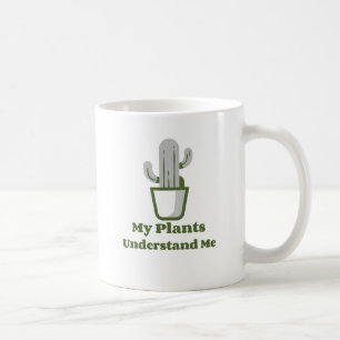 Enkla gröna krukväxter kaktusar kaffemugg
