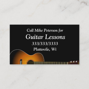 Enkla grundläggande Guitar-lärdomar Visitkort
