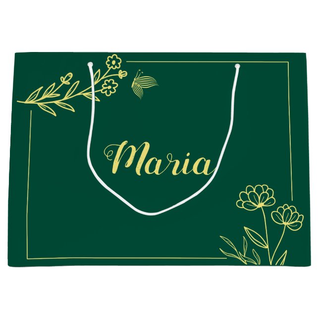 Enkla guldföremål smaragdgrön bröllop (Framsidan)