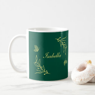 Enkla guldföremål smaragdgröna kaffemugg