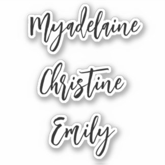 Enkla handskrivna namnskyltar klistermärken