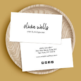 Enkla, handskrivna Social-medieikoner Visitkort