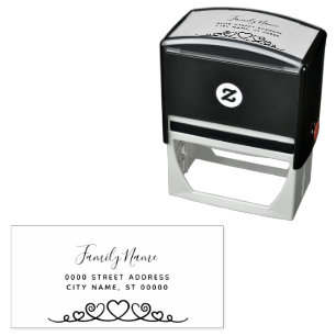Enkla Hearts Self Inking Rubber Frimärke Självfärgande Stämpel