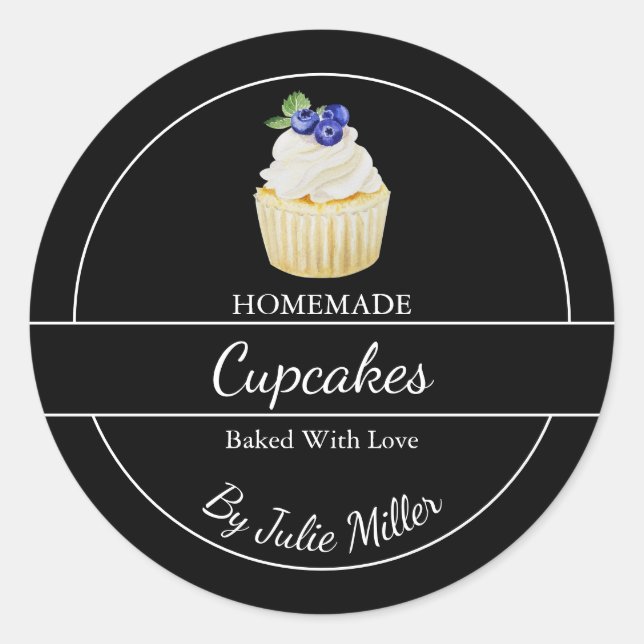 Enkla Hemgjorda Cupcakes Etikett (Framsida)