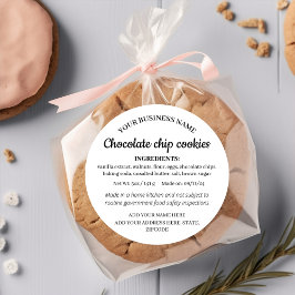 Enkla Hemlagade Varor Cottage Lag Ingrediensetiket Runt Klistermärke