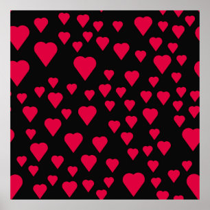 Enkla hjärtan sömlös mönster. Valentines day bac Poster