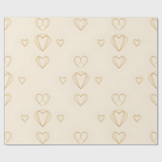 Enkla hjärtkonturer arrangerade omslagspapper presentpapper