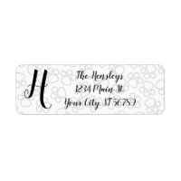 Enkla Hund Tass Monogram-Returetiketter