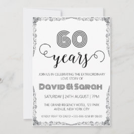 enkla inbjudningar på vita 60-årsdagen bröllop