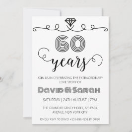enkla inbjudningar på vita 60-årsdagen bröllop