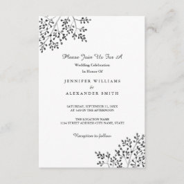 Enkla inbjudningar till Grått Natur-bröllop