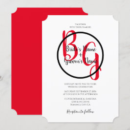 Enkla inbjudningar till Initialer-bröllop i Person