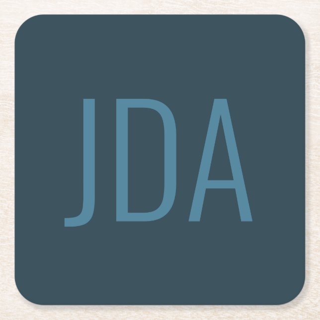 Enkla initialer | Blues Underlägg Papper Kvadrat (Framsidan)