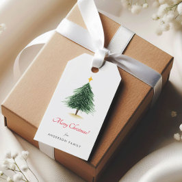 Enkla julgran julpresent taggar presentetikett