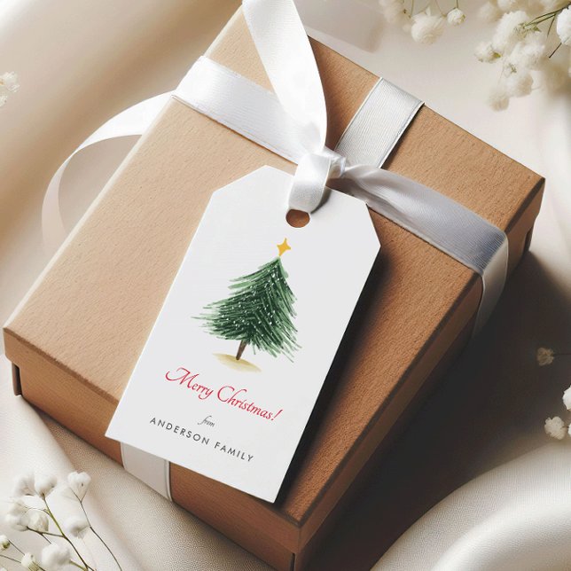 Enkla julgran julpresent taggar presentetikett (Skapare uppladdad)