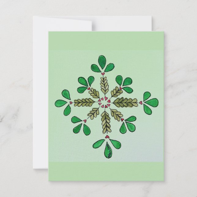 Enkla julgröna julkort (Framsida)