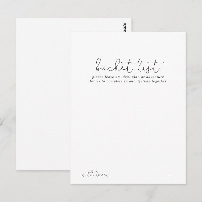 Enkla kalligrafi bröllops hinklista kort (Fram/baksida)