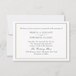 Enkla klassiska typografiska bröllopsinbjudningar inbjudningar