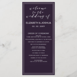 Enkla Lila Silver-Bröllopsprogram Program