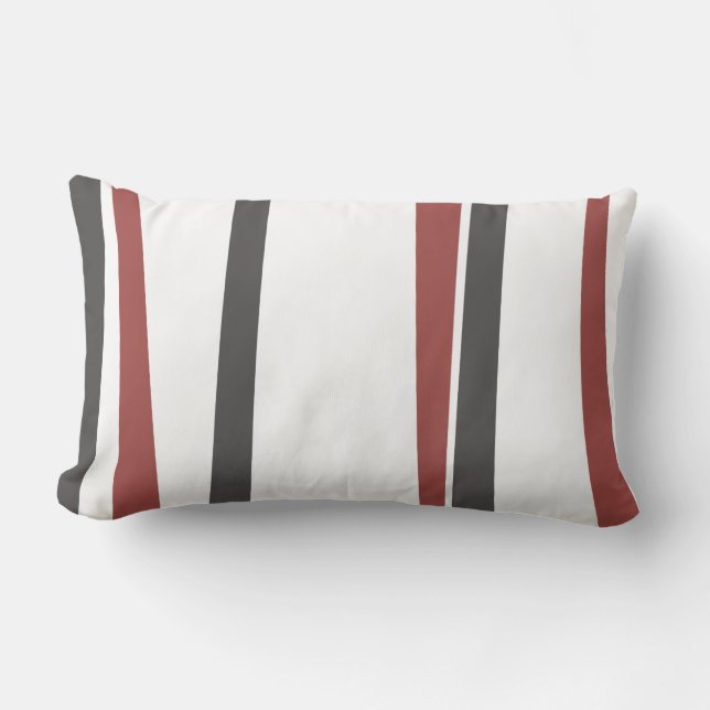ENKLA LINJER Red Black Retro DESIGN Dekorativ kudd Lumbarkudde (Framsida)