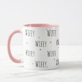Enkla ljuda ljushärdar + text "Wifey" | KÄRLEK Mugg