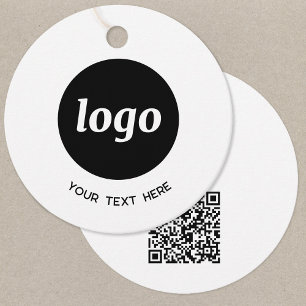 Enkla logotyptext och QR-kod Affärsetiketter Gåvor Etiketter