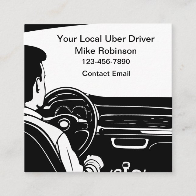 Enkla Lokala Uber Förar Teman Visitkort (Framsida)
