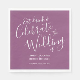 Enkla manusmusslor och vita bröllop-blöjor pappersservett