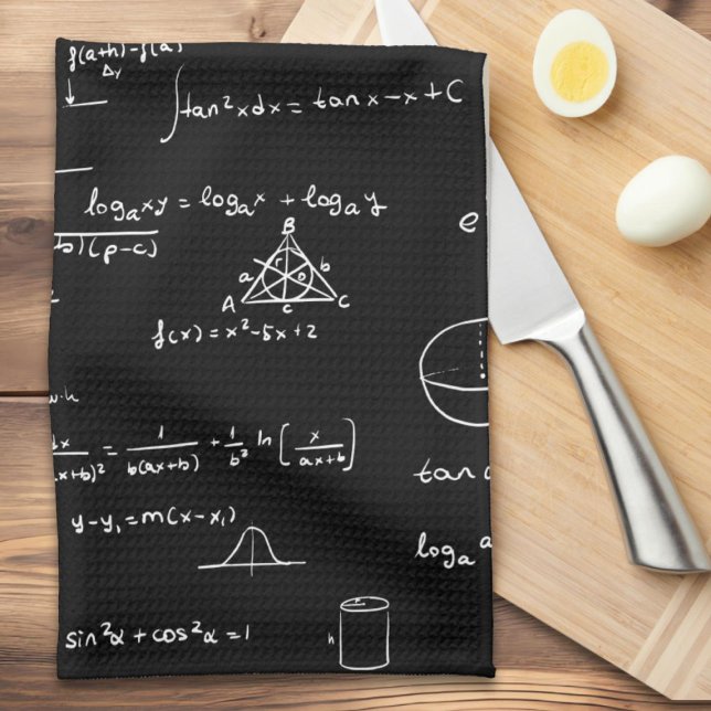 Enkla matematiska formler ekvationer Handskriven A Kökshandduk (Skapare uppladdad)