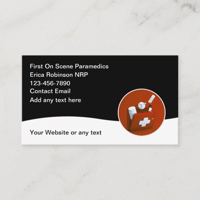 Enkla medicinska Affärskort för EMS Sjukvårdare Visitkort (Framsida)
