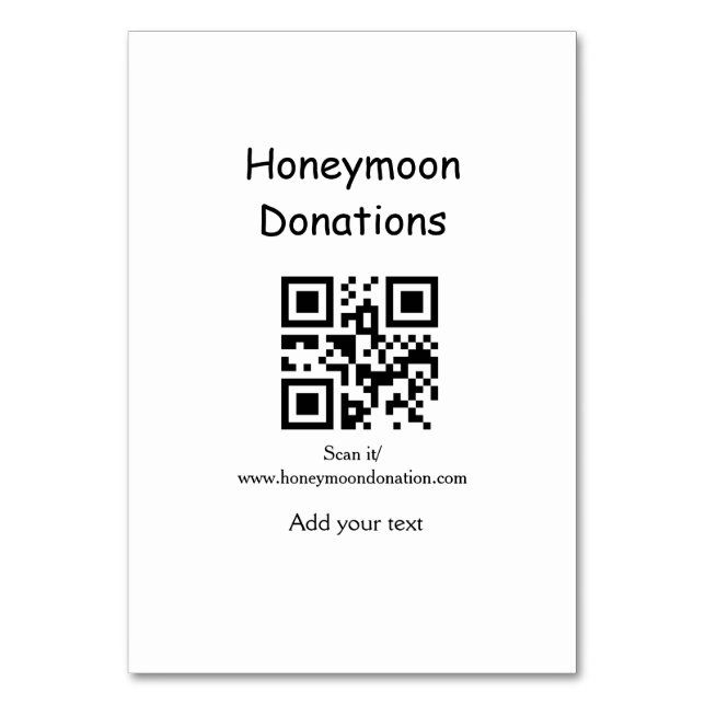 Enkla minimala bröllopsdonationer bröllop q r kod bordsnummer (Framsidan)