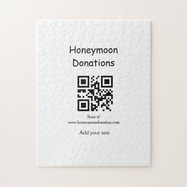 Enkla minimala bröllopsdonationer bröllop q r kod pussel (Vertikal)