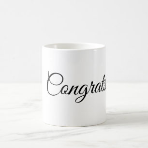 Enkla minimala gratulationer lägg till din text na kaffemugg