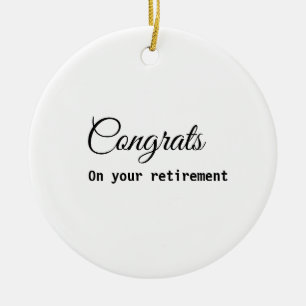 Enkla minimala gratulationer pensionering lägg til julgransprydnad keramik