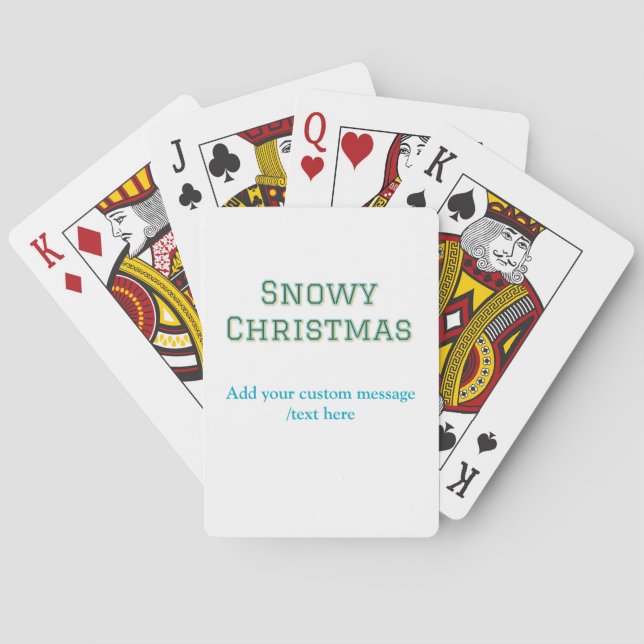 Enkla minimala gröna glada högtider jul  casinokort (Baksidan)