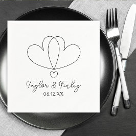 Enkla, minimala, moderna, anpassade namn på Bröllo Pappersservett