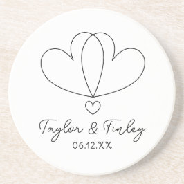 Enkla, minimala, moderna, anpassade namn på Bröllo Underlägg