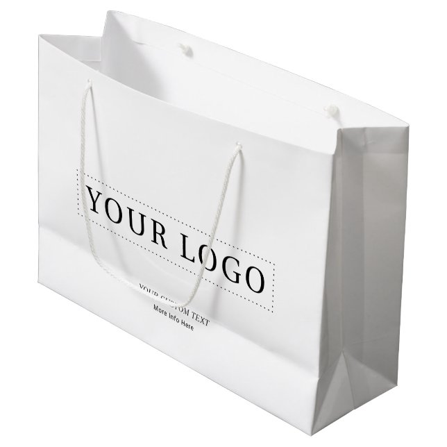 Enkla Minimalistiska Affärslogotyp Pappersshopping (Framsidan Vinklad)
