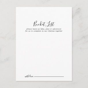 Enkla minimalistiska bröllopsbucketlist-kort vykort