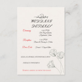 Enkla minimalistiska bröllopsdetaljkort tilläggskort