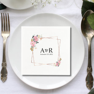 Enkla Minimalistiska Eleganta Monogram Initialer B Pappersservett