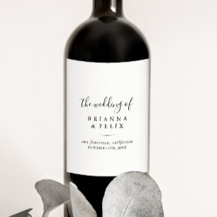 Enkla, minimalistiska etiketter för Bröllop Vin