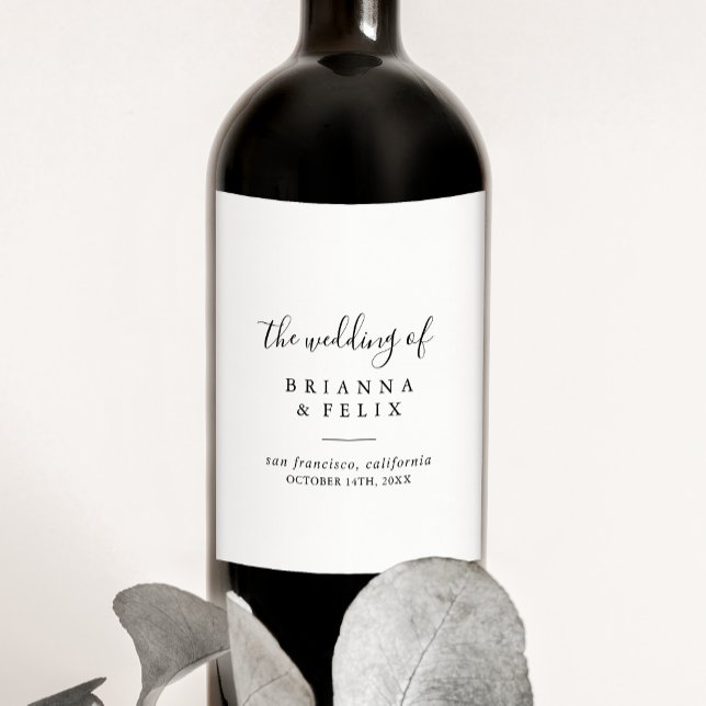 Enkla, minimalistiska etiketter för Bröllop Vin (Skapare uppladdad)