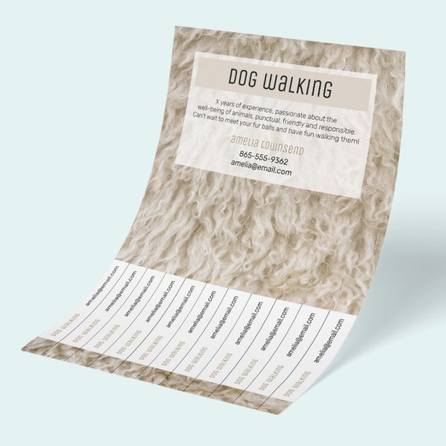 Enkla minimalistiska flyers för husdjursvårdstjäns (Neutral colors elegant modern Pet Grooming Services Promotional Flyers with tear off strips.)