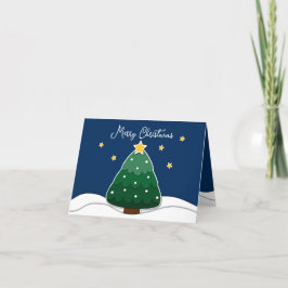 Enkla minimalistiska stjärnor och Snöj Julgran Helgkort