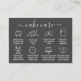 Enkla minimalistiska Tack Cake Care-instruktioner Visitkort