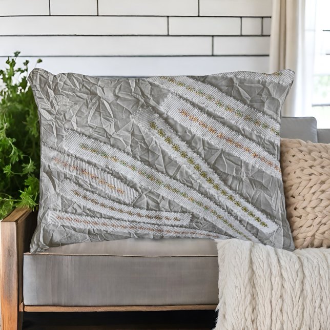 Enkla minimalistiska vismblommor i rand prydnadskudde (Skapare uppladdad)